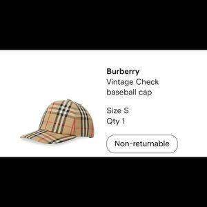 Burberry hat, purchased wrong size